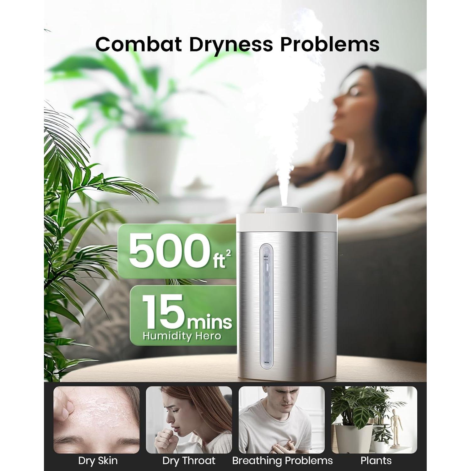 Humidificador Ultrasonido Jack & Rose QZ3.5L Acero Inoxidable