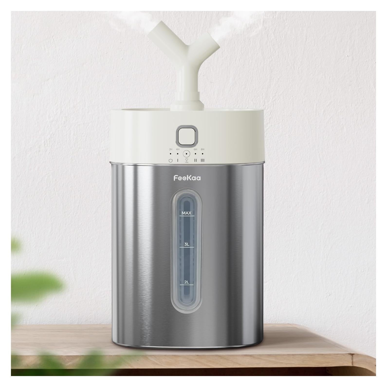 Humidificador de Acero Inoxidable Feekaa 4L para Habitaciones