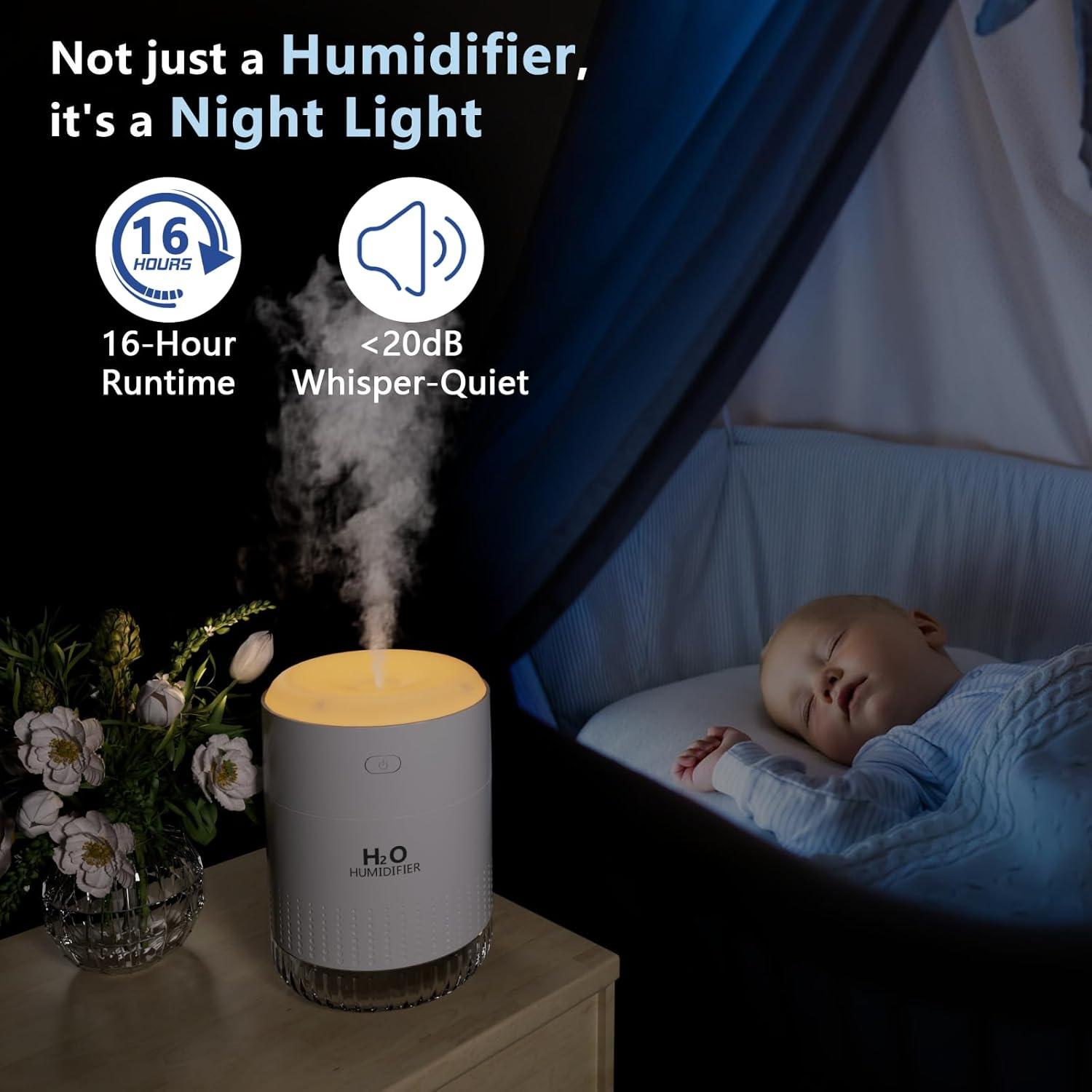 Humidificador Mini Portátil SZO 500ml Blanco Silencioso