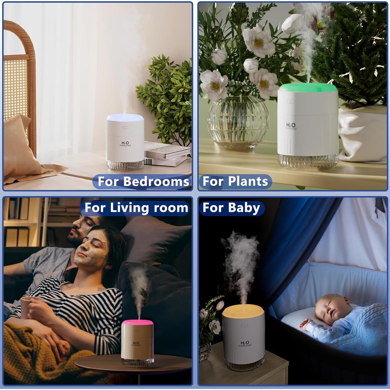 Humidificador Mini Portátil SZO 500ml Blanco Silencioso