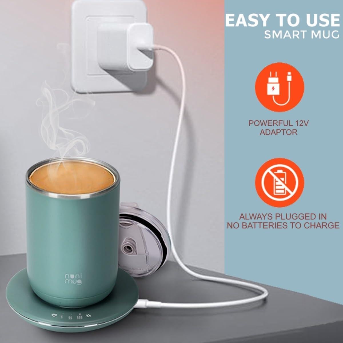 Taza Automezcladora OZTANCE 10 Oz Calentadora 12V Verde