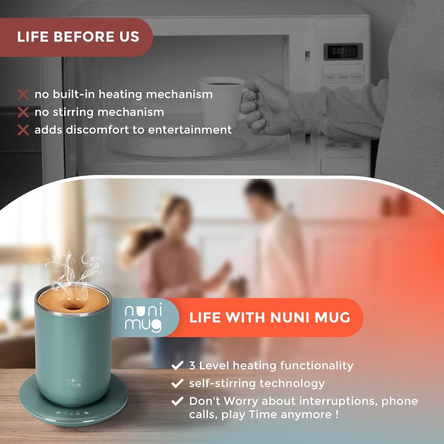 Taza Automezcladora OZTANCE 10 Oz Calentadora 12V Verde