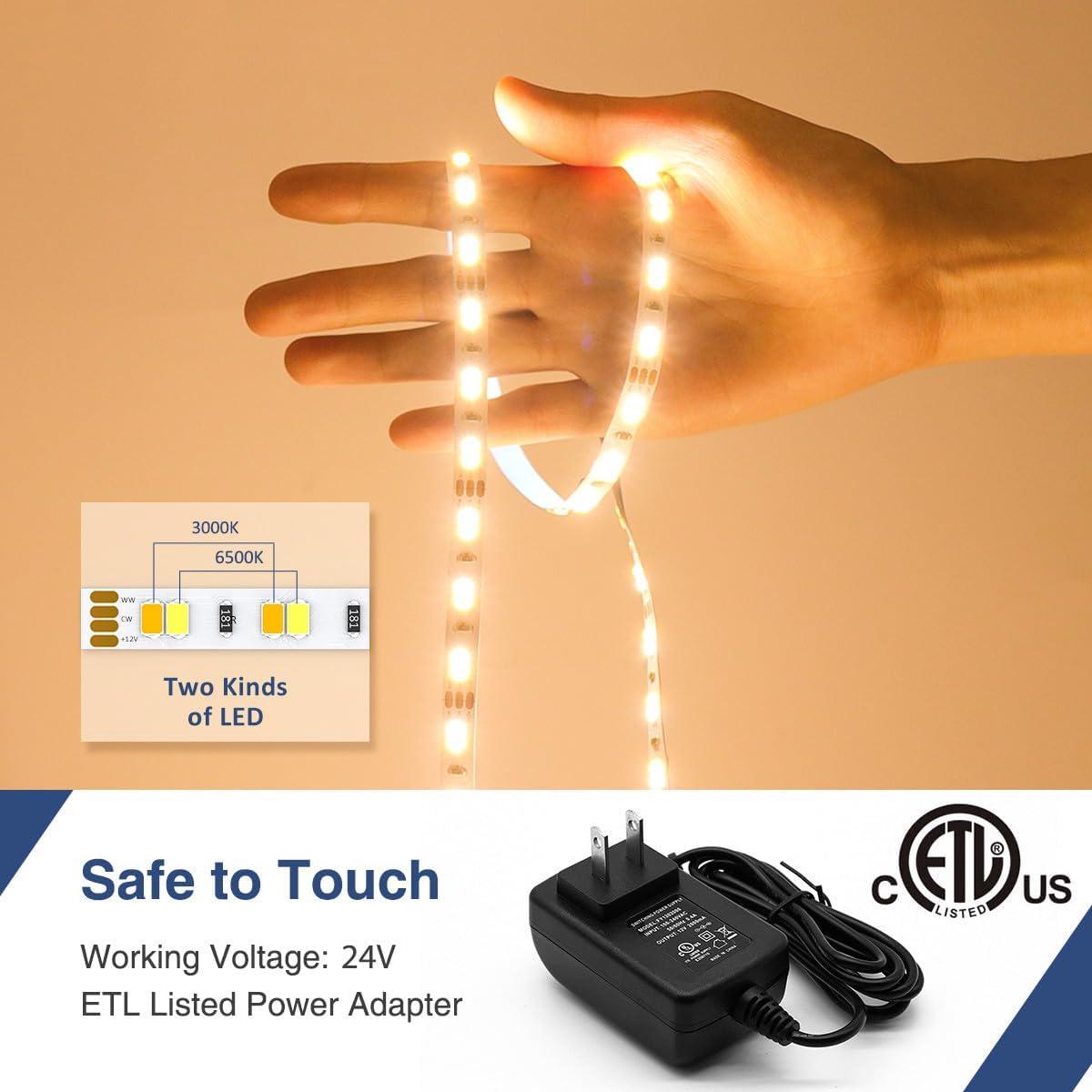 Tira LED blanca regulable Ustarus 16m 24V 3000K-6500K