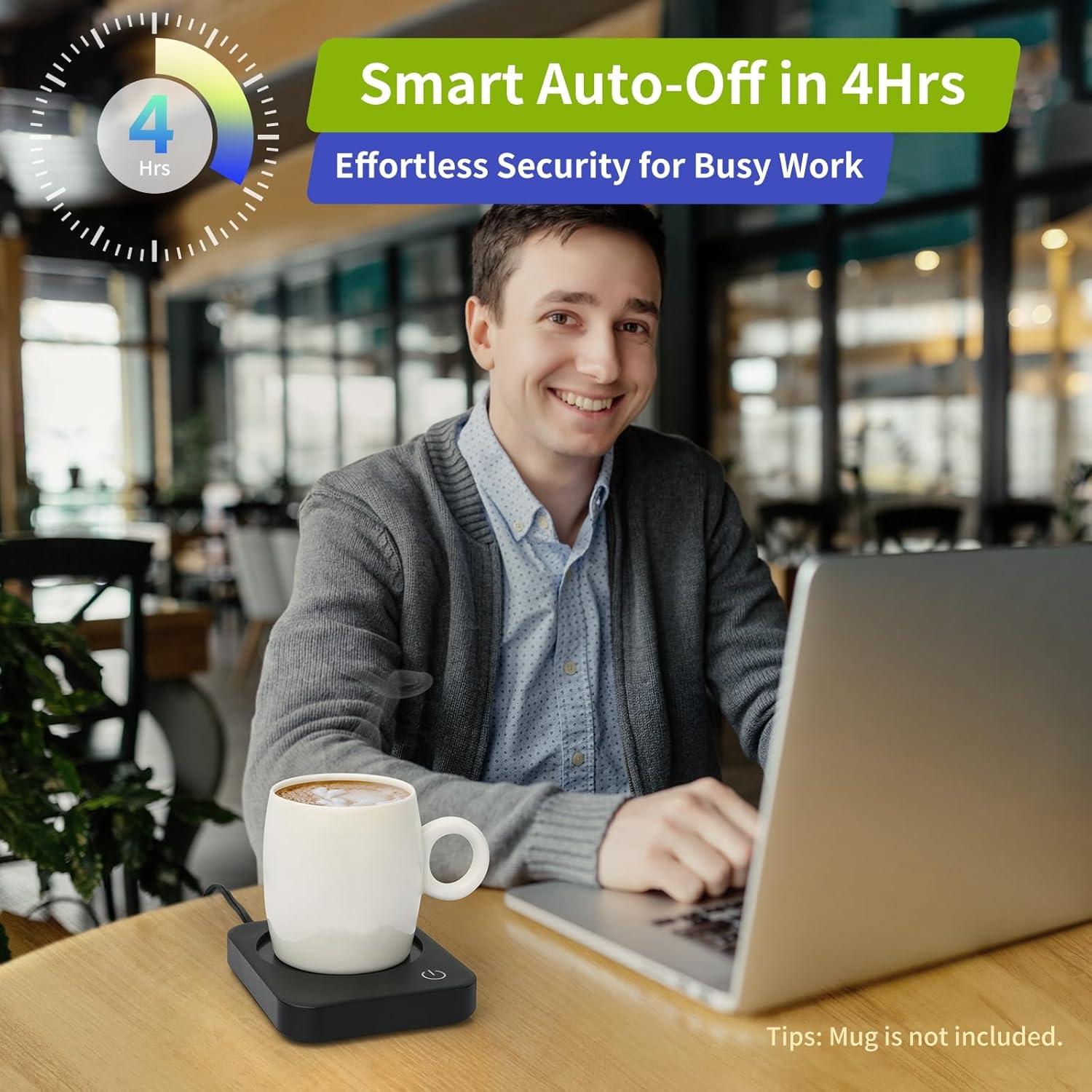 Calentador de Tazas VOBAGA Negro con Apagado Automático y 3 Temperaturas