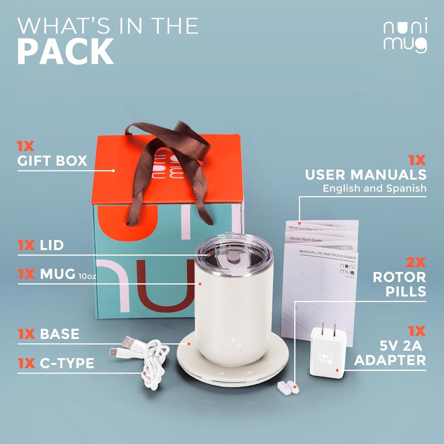 Taza Automezcladora OZTANCE Nuni 2 - 363g, 3 Temperaturas