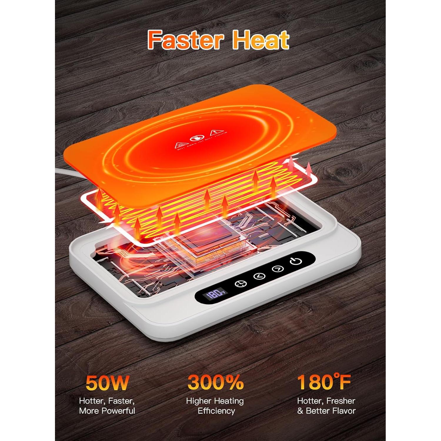 Calentador de Tazas Misby 50W con 6 Temperaturas y Apagado Automático