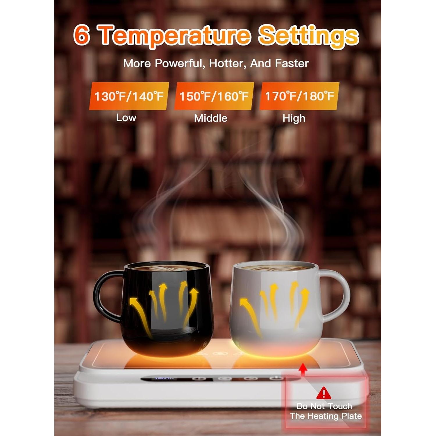 Calentador de Tazas Misby 50W con 6 Temperaturas y Apagado Automático