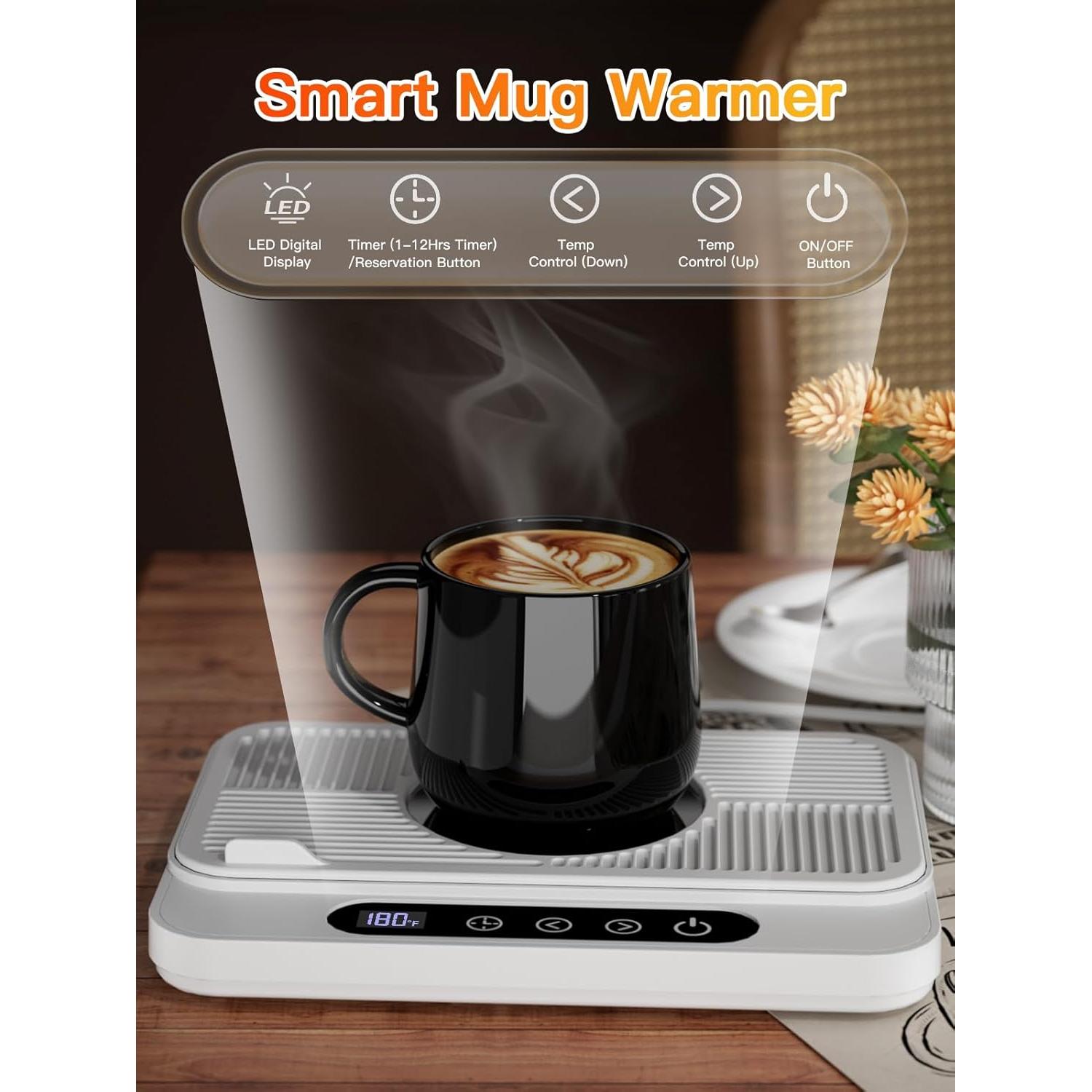 Calentador de Tazas Misby 50W con 6 Temperaturas y Apagado Automático