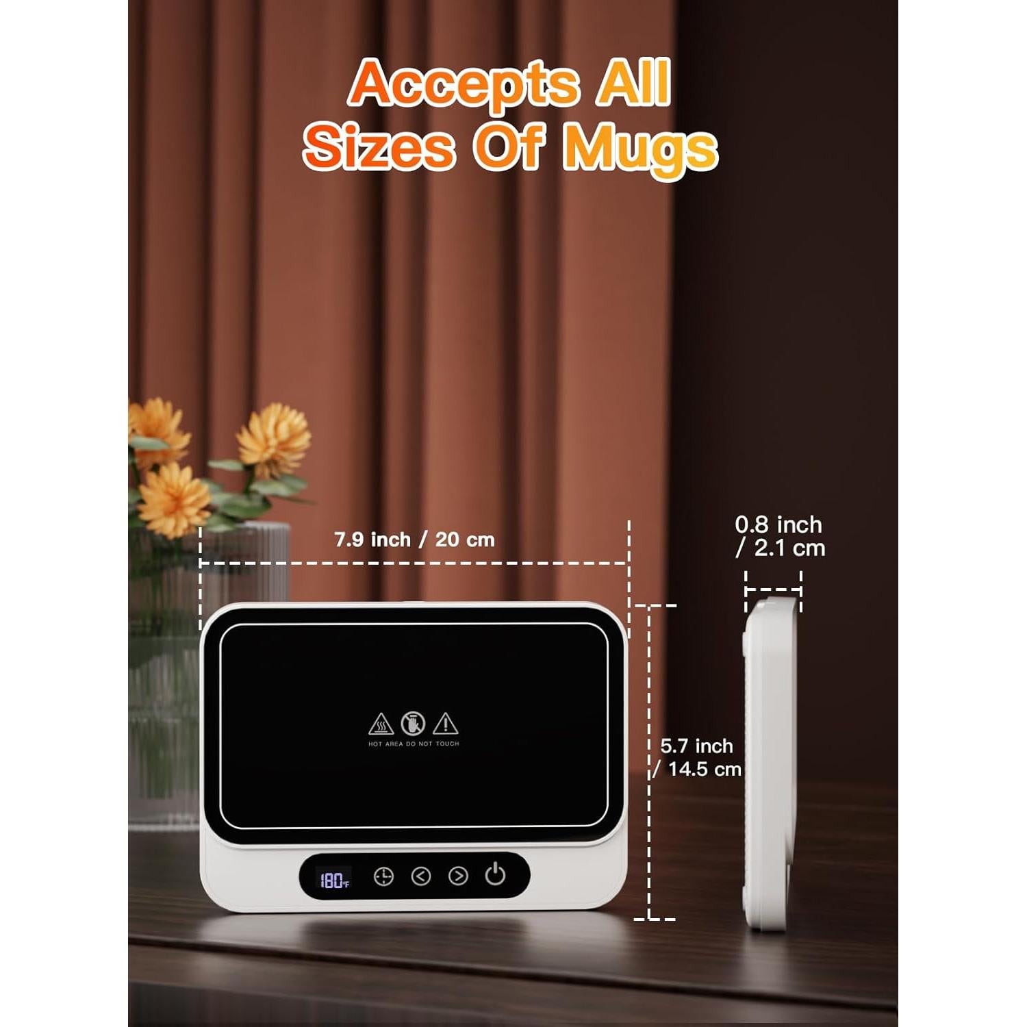 Calentador de Tazas Misby 50W con 6 Temperaturas y Apagado Automático