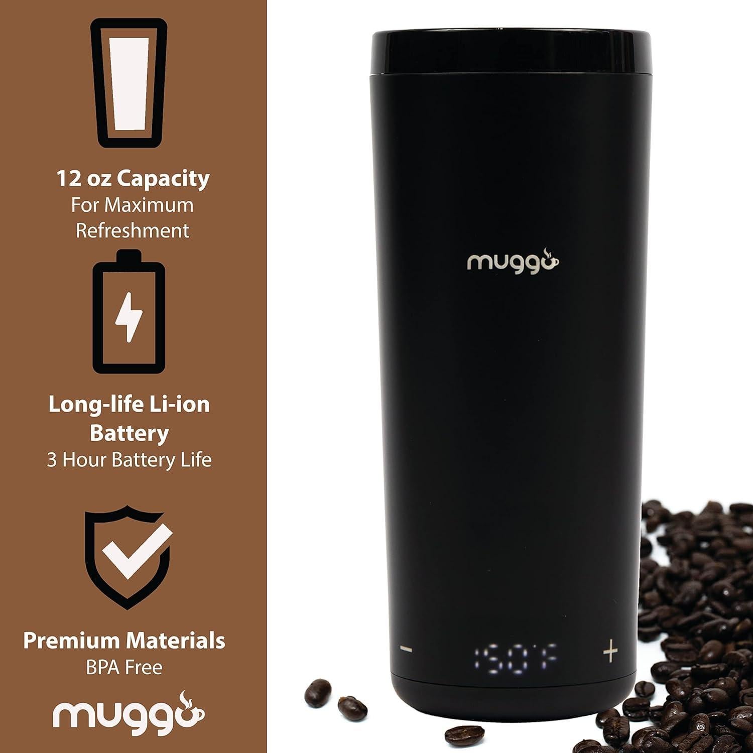 Taza de Café Autocalentable Muggo V10 12 oz USB-C