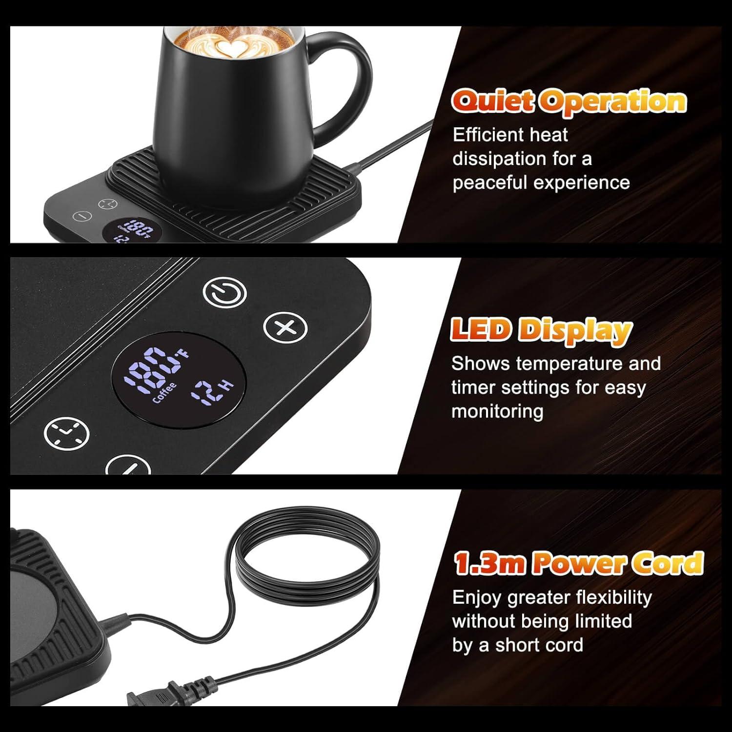 Calentador de Tazas Vyranexa 36W Negro con Temporizador y Apagado Automático