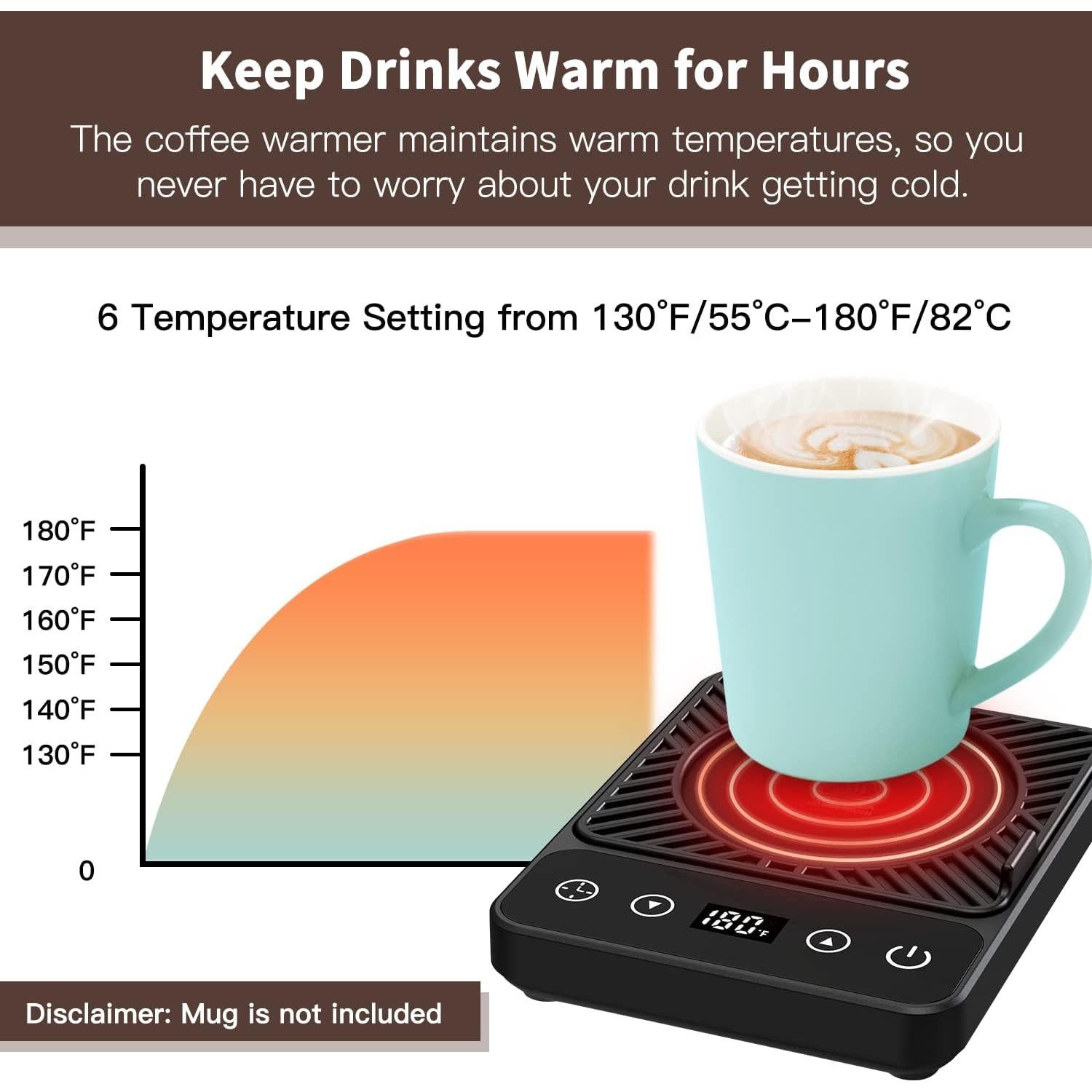 Calentador de Taza de Café Inteligente SENJWARM 30W con Temporizador