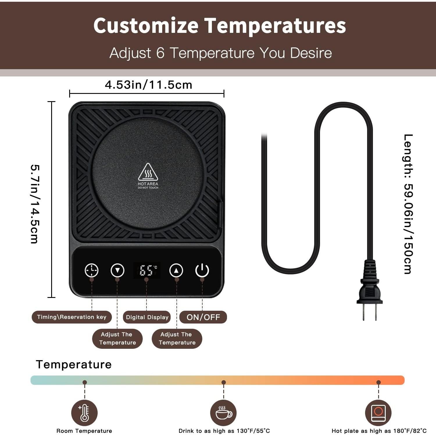 Calentador de Taza de Café Inteligente SENJWARM 30W con Temporizador