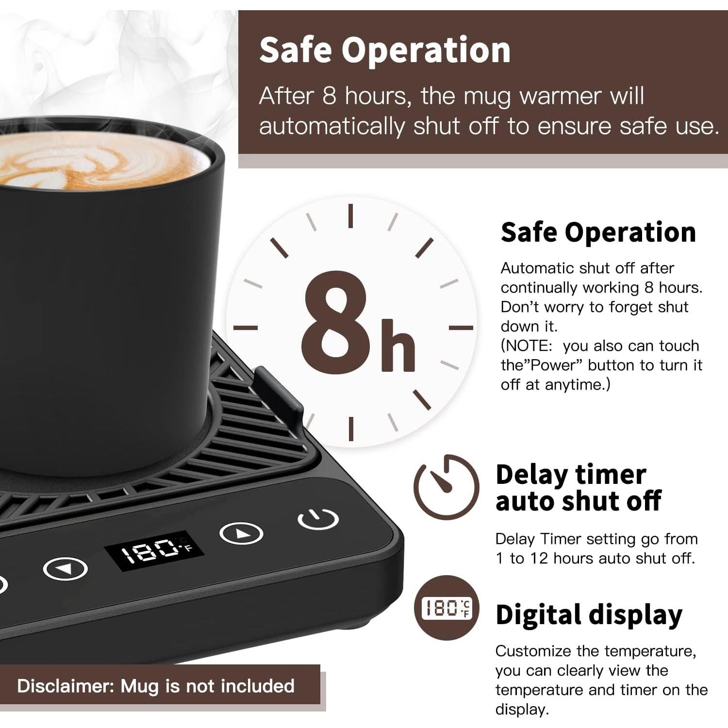 Calentador de Taza de Café Inteligente SENJWARM 30W con Temporizador
