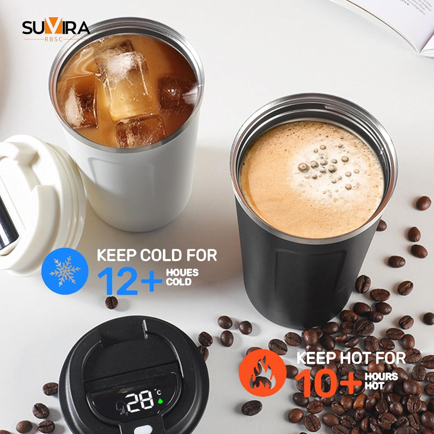 Taza de Café Inteligente SUVIRA 0.5L Acero Inoxidable Azul