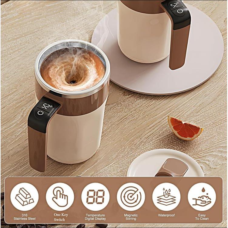 Taza inteligente de auto-mezcla Rainfox 414ml acero inoxidable