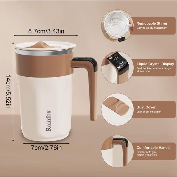 Taza inteligente de auto-mezcla Rainfox 414ml acero inoxidable