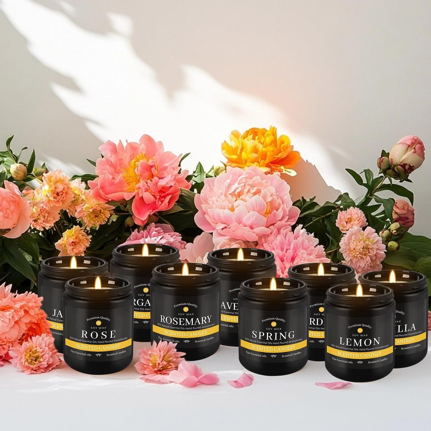 Juego de Velas Aromáticas YOROXRG 9 Piezas Cera de Soja