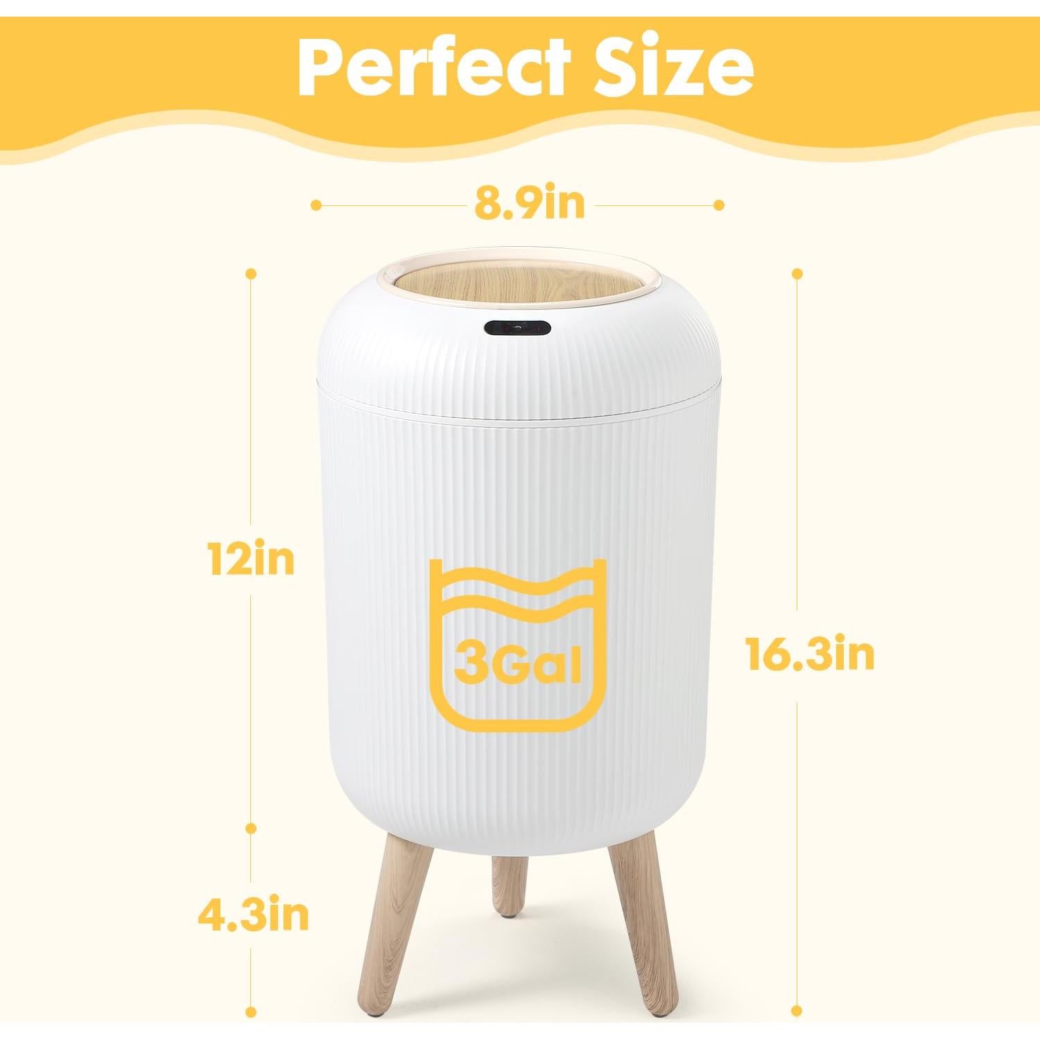 Cubo de Basura Automático con Sensor onlcuk 11L Blanco