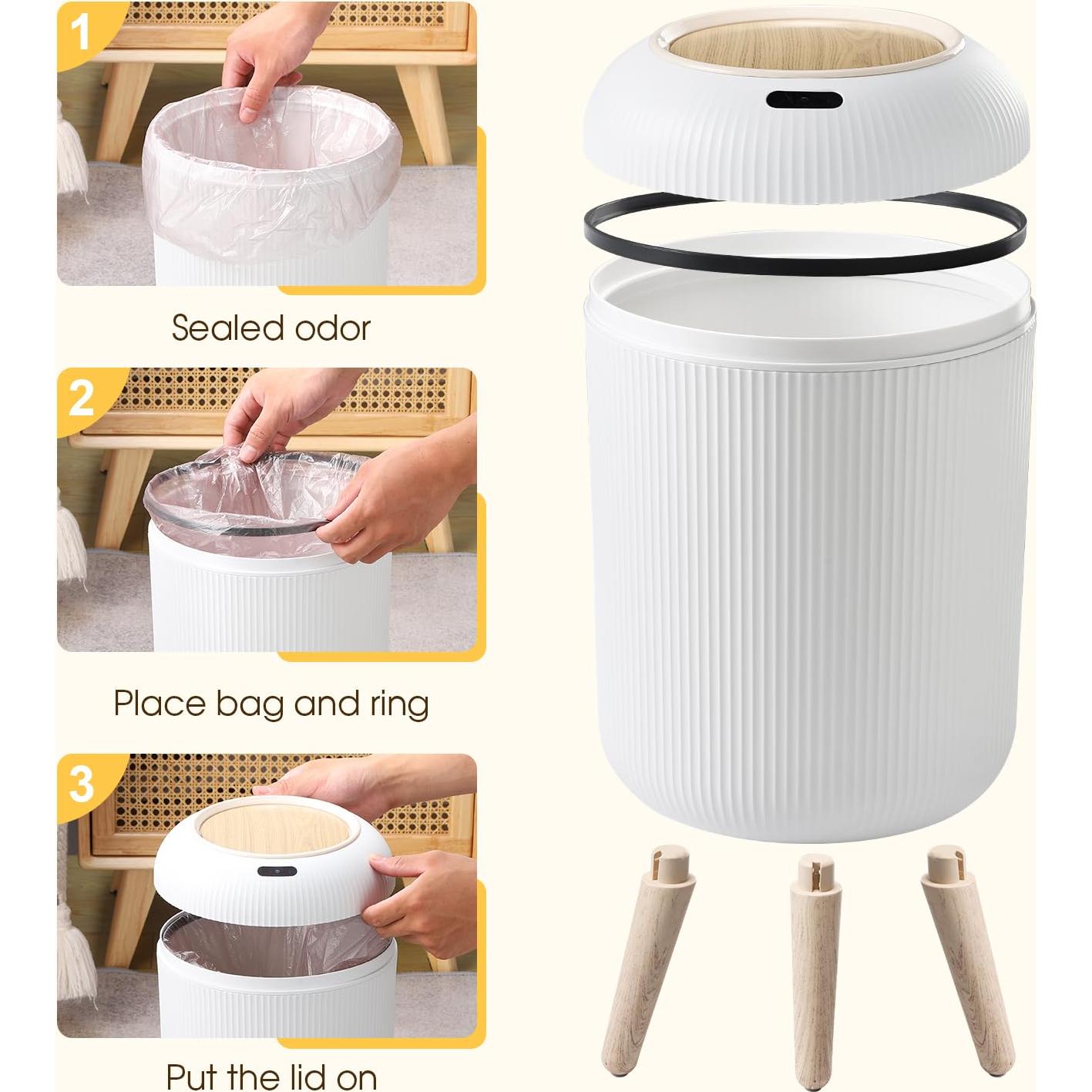 Cubo de Basura Automático con Sensor onlcuk 11L Blanco