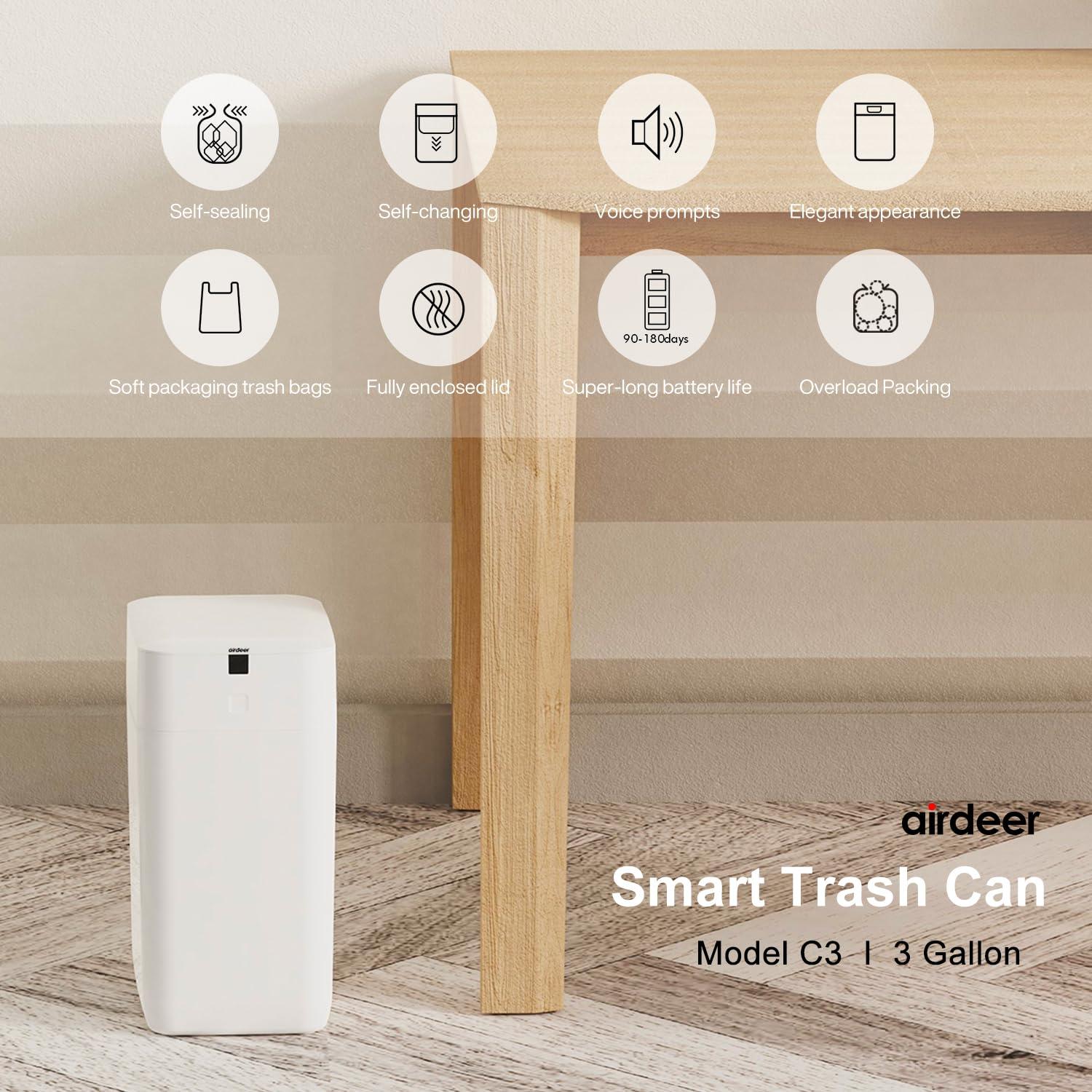 Cubo de Basura Inteligente Airdeer C3 3 Galones con Sensor