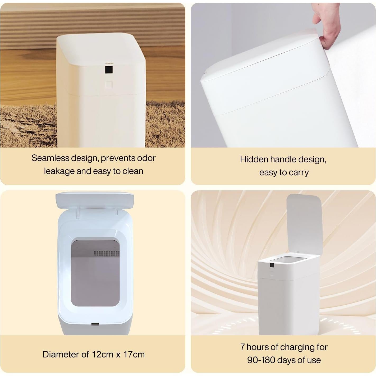 Cubo de Basura Inteligente Airdeer C3 3 Galones con Sensor