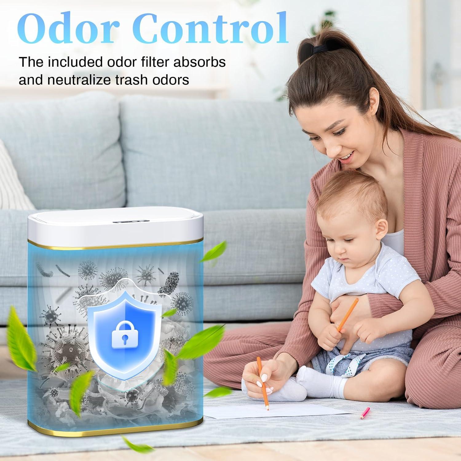 Cubo de Basura Inteligente Steo Spce 9.84L Oro Blanco