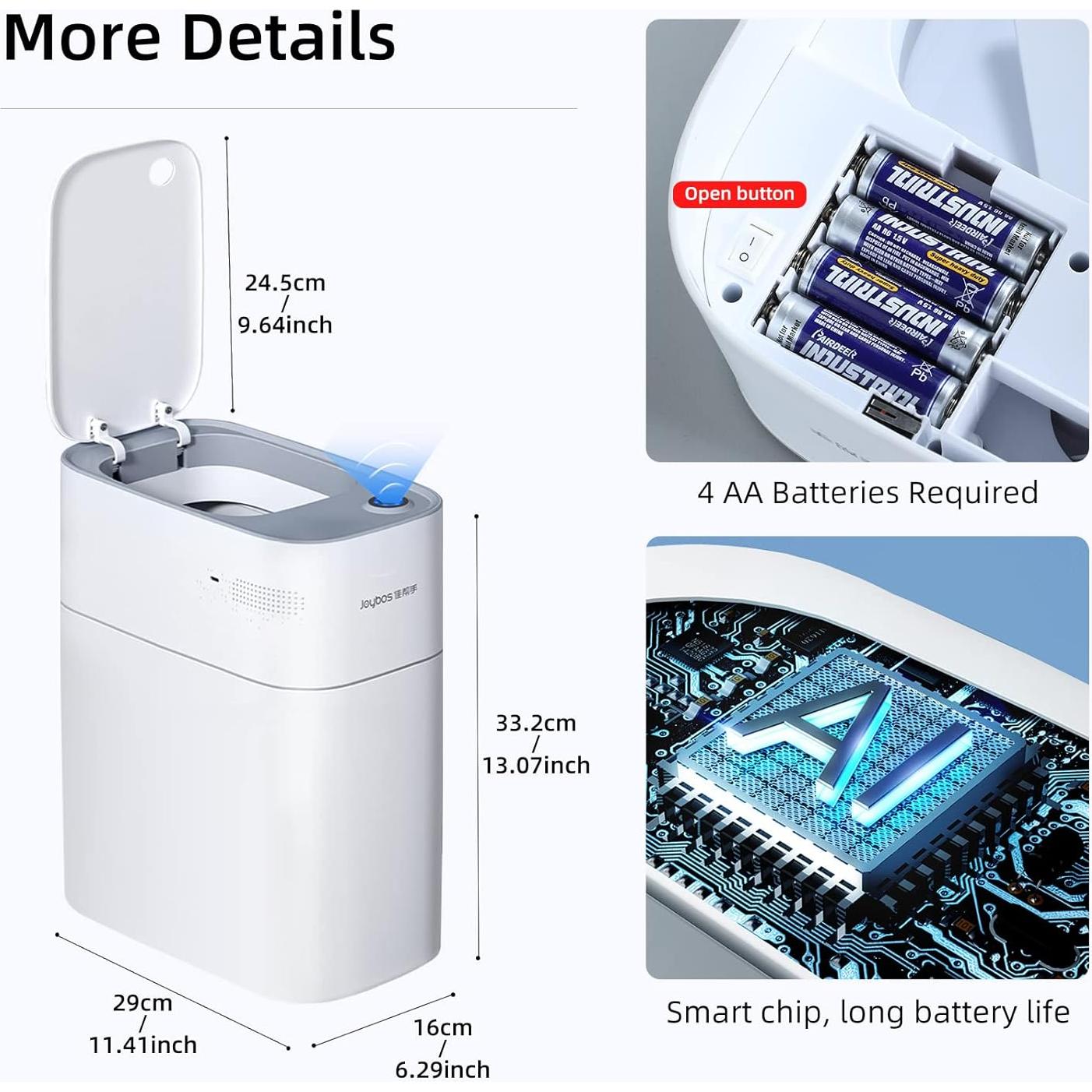 Cubo de Basura Automático MOPALL 13.25L con Sensor de Movimiento