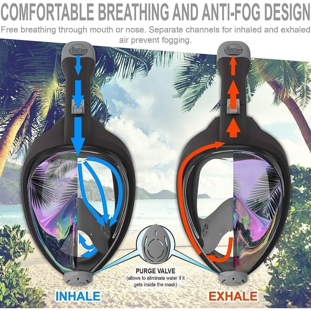 Máscara de Snorkel Aleoron Plegable Antivaho 180° Unisex