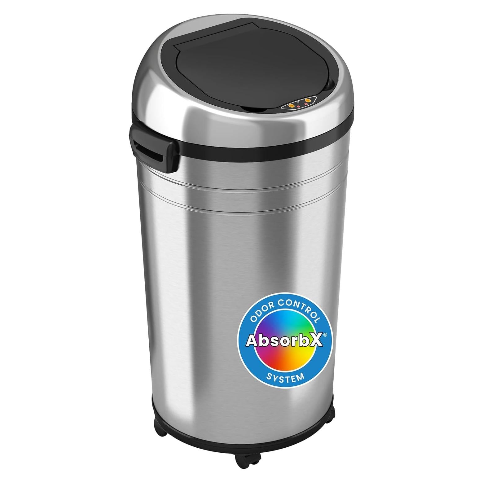 Basurero Sensorial iTouchless 85L Acero Inoxidable con Filtro de Olores