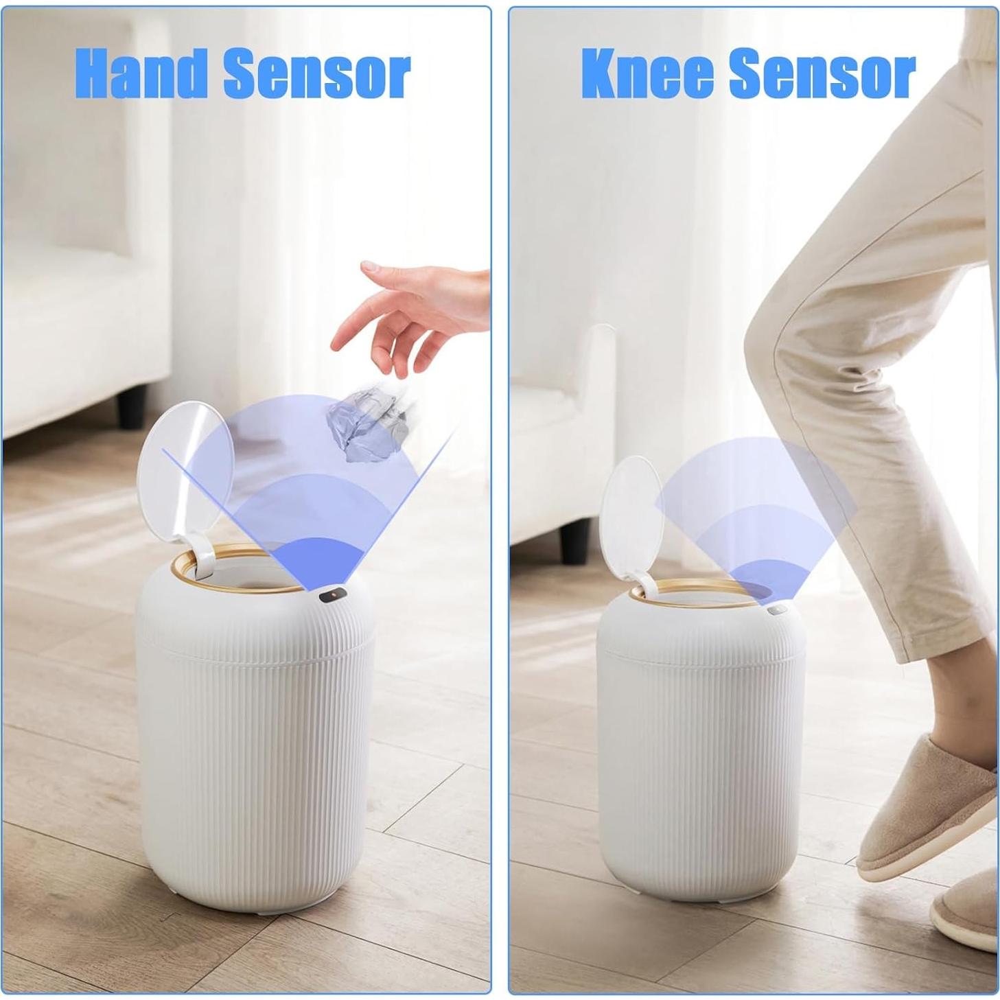 Papelera Automática URALFA 11L con Sensor de Movimiento Blanca