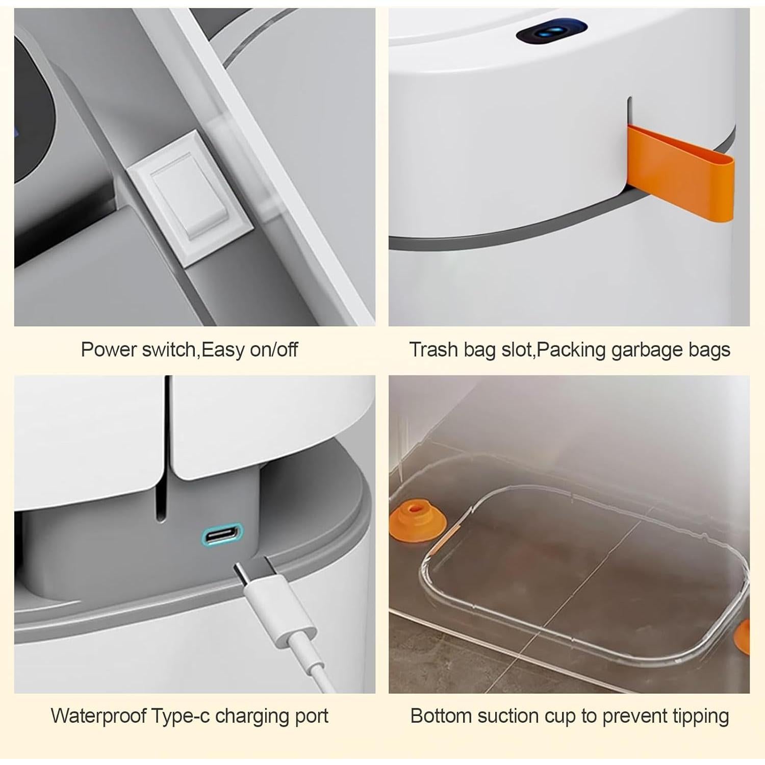 Cubo de Basura Automático Funest 13.2L con Sensor y Tapa