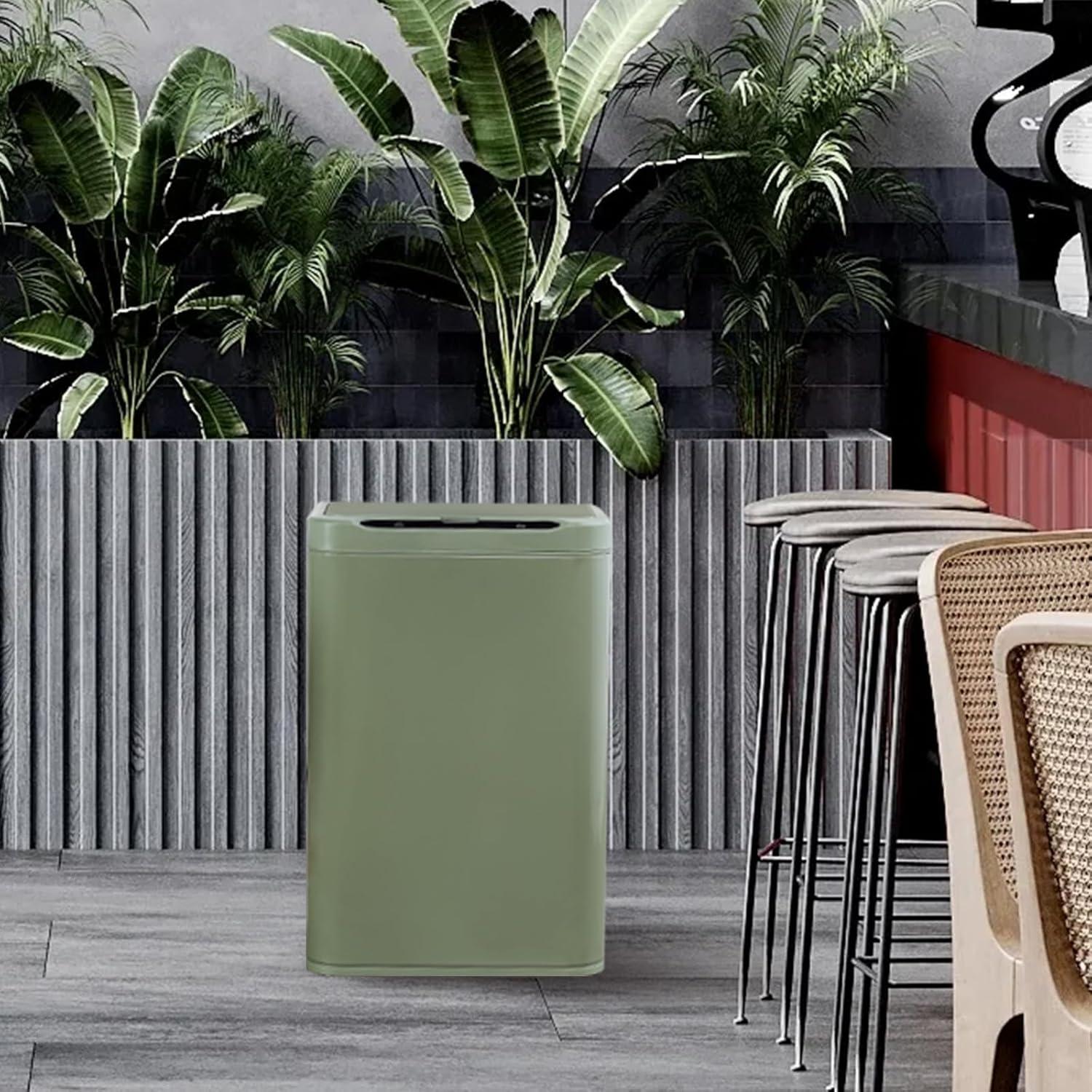 Bote de Basura ELPHECO 20.8L Acero Inoxidable Verde Aguacate