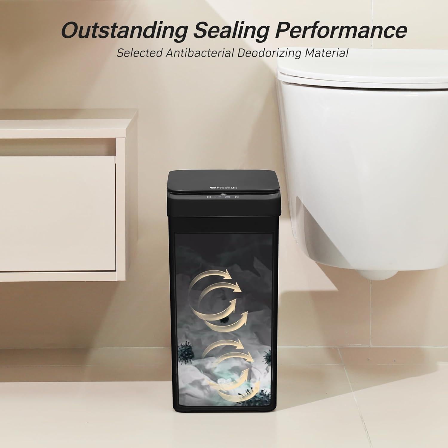 Cesto de Basura Automático FRESHLIX 2.6 Galones Negro