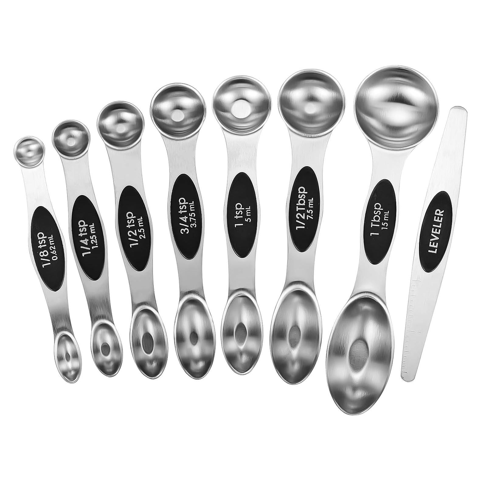 Conjunto de cucharas medidoras magnéticas YOPPLND 8 piezas acero