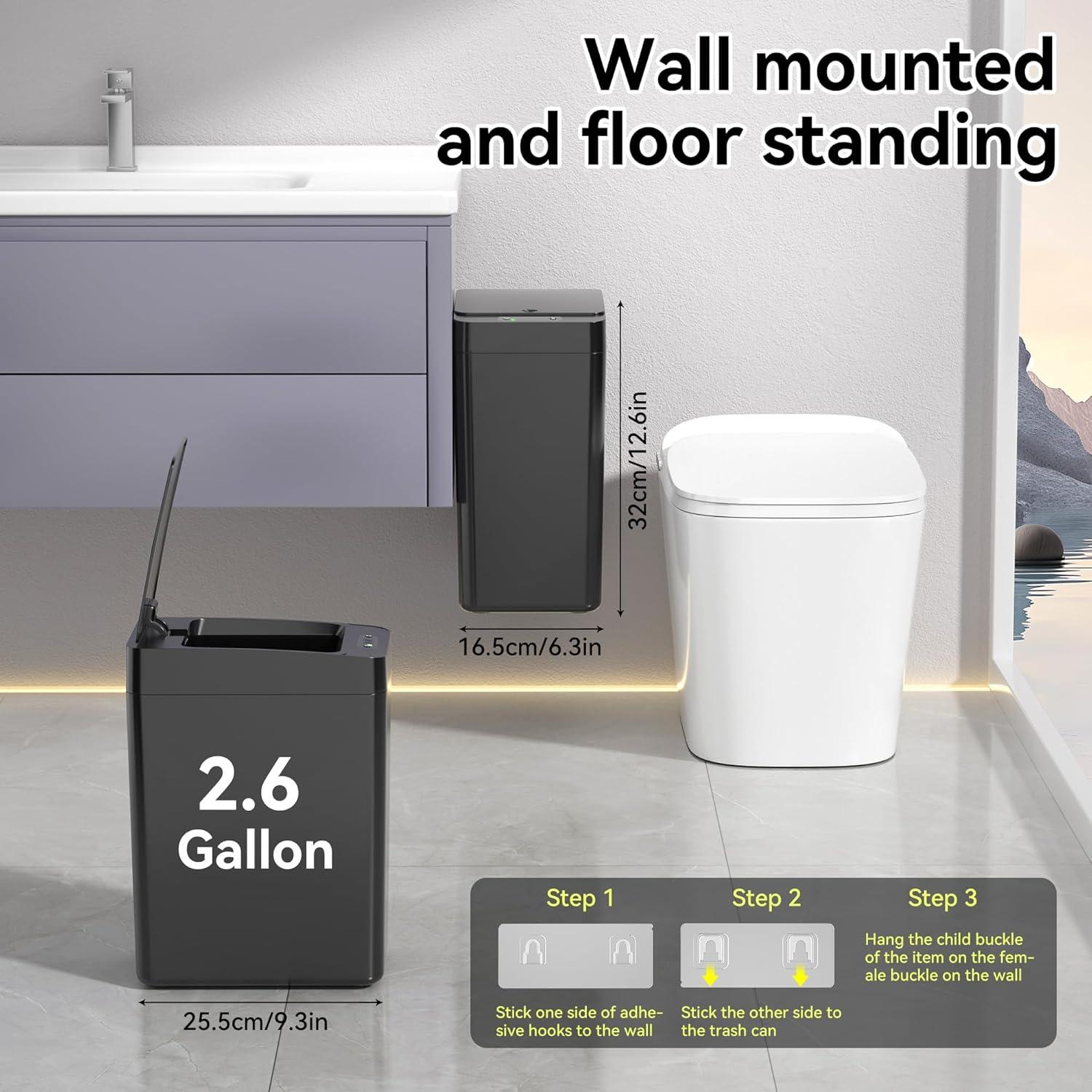 Cubo de Basura Automático Kaylowe 9.84L Negro Sensor Infrarrojo