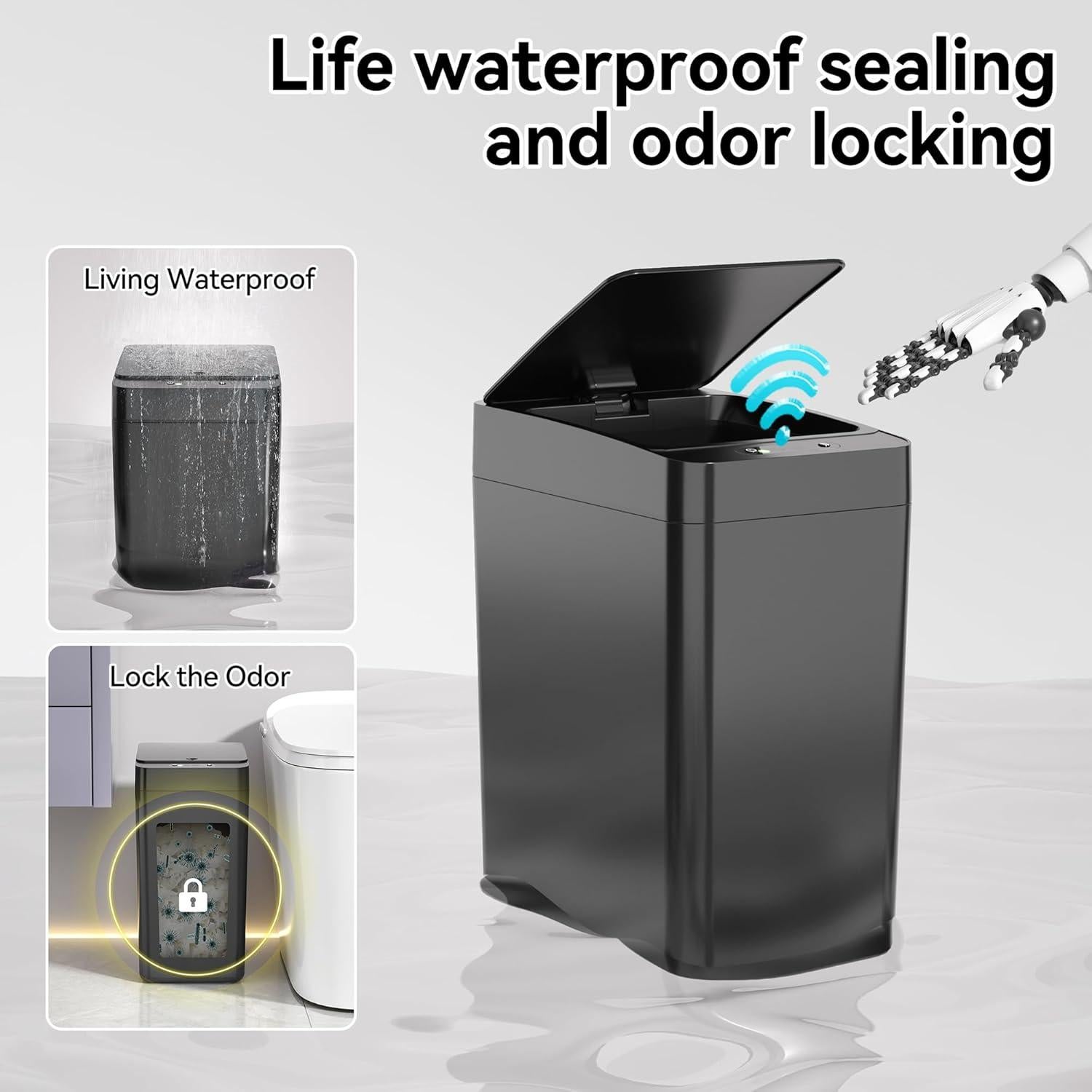 Cubo de Basura Automático Kaylowe 9.84L Negro Sensor Infrarrojo