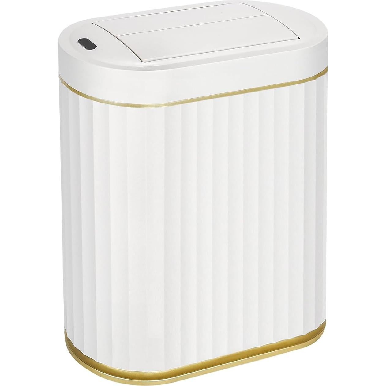 Papelera de Baño Automática ELPHECO con Sensor Blanco Dorado