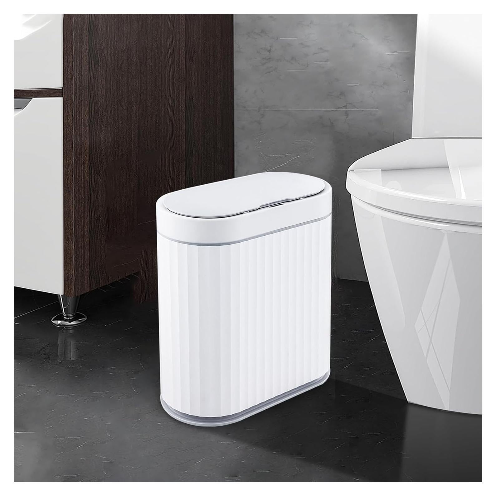 Basurero de baño ELPHECO con sensor 9.46L impermeable gris