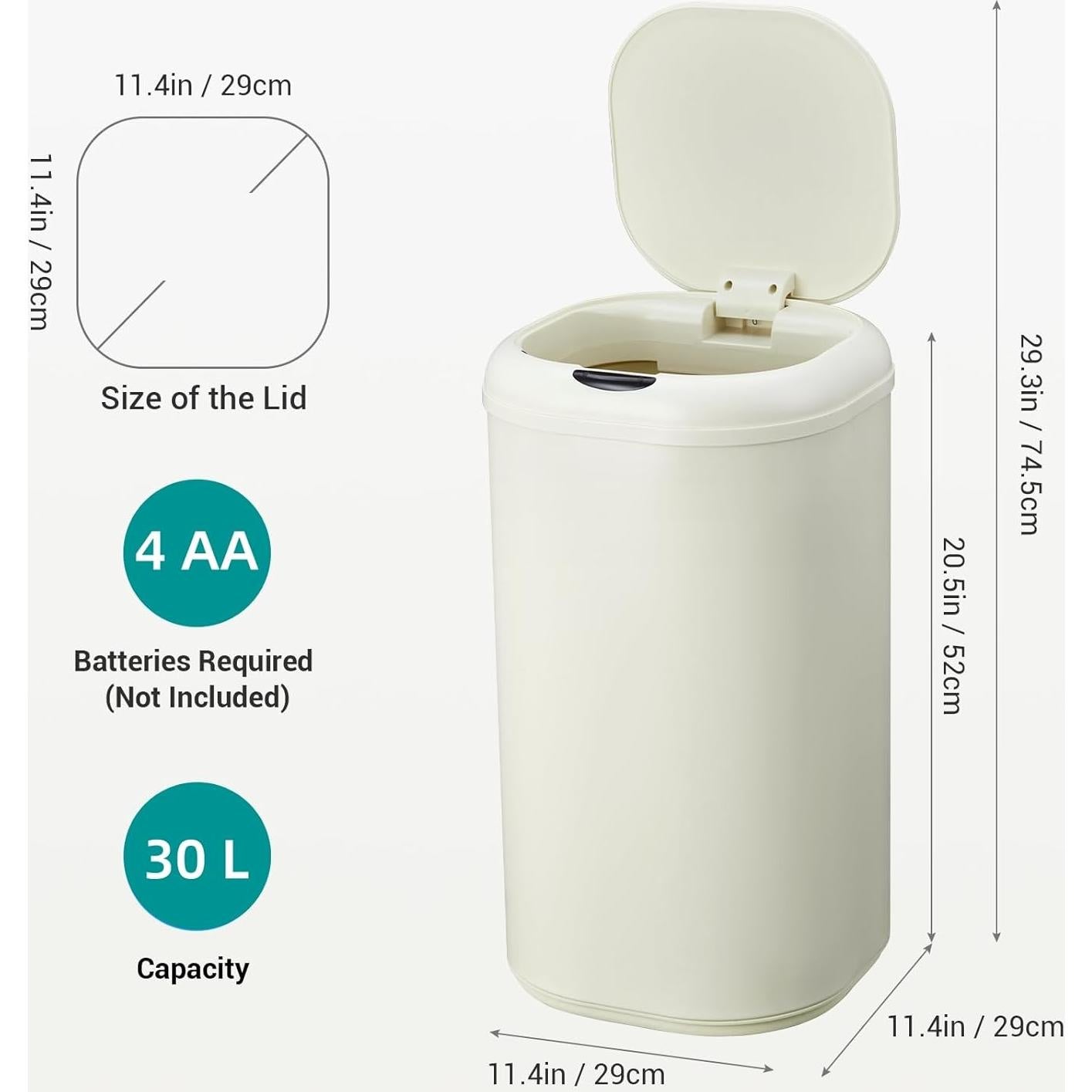 Basurero Automático Garvee 30L con Sensor de Movimiento