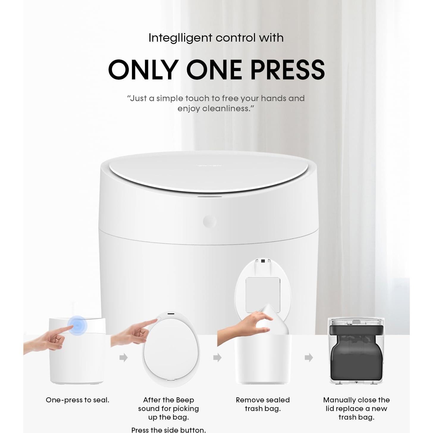 Basurero Inteligente TOWNEW T AIR ONE 9.84L Automático Blanco