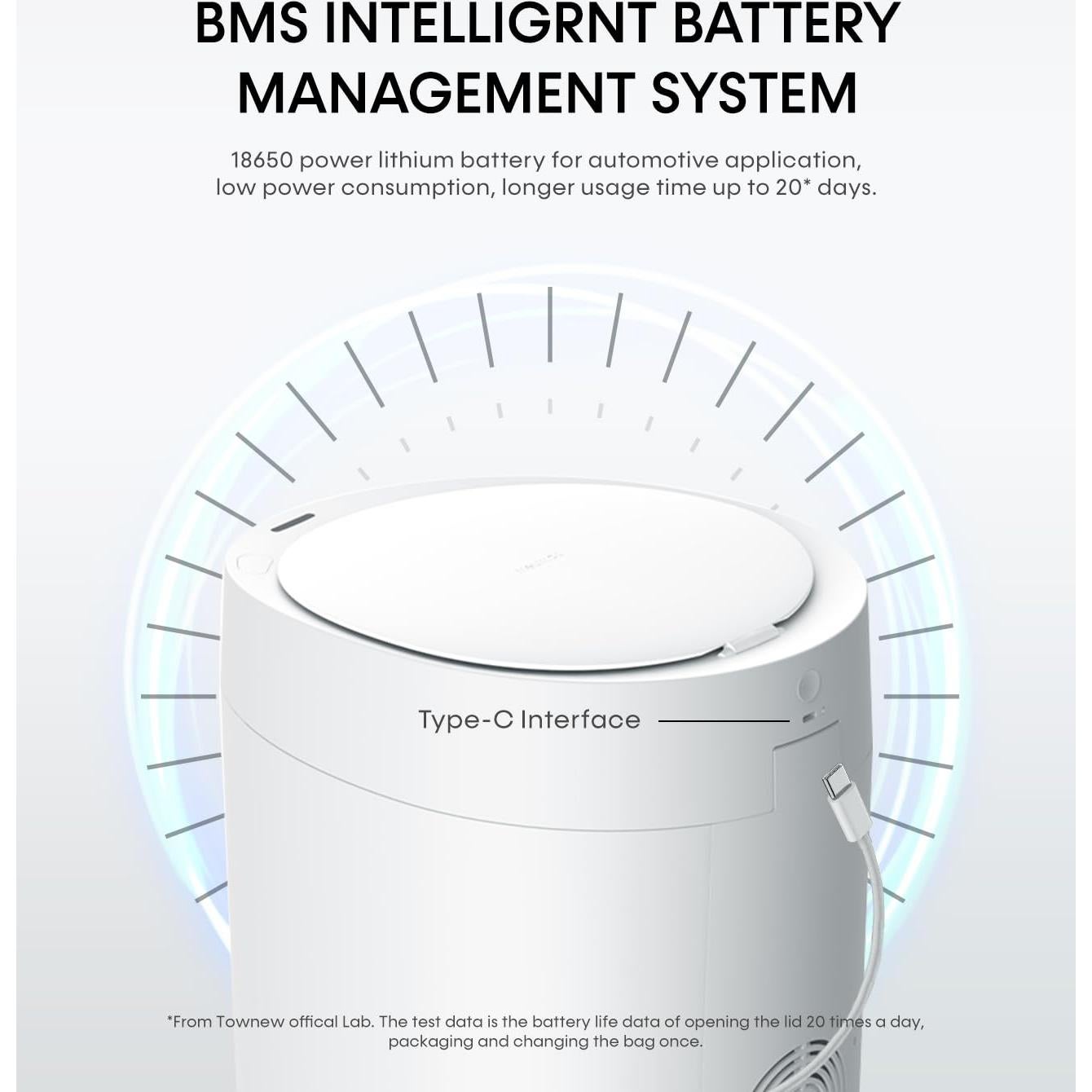 Basurero Inteligente TOWNEW T AIR ONE 9.84L Automático Blanco