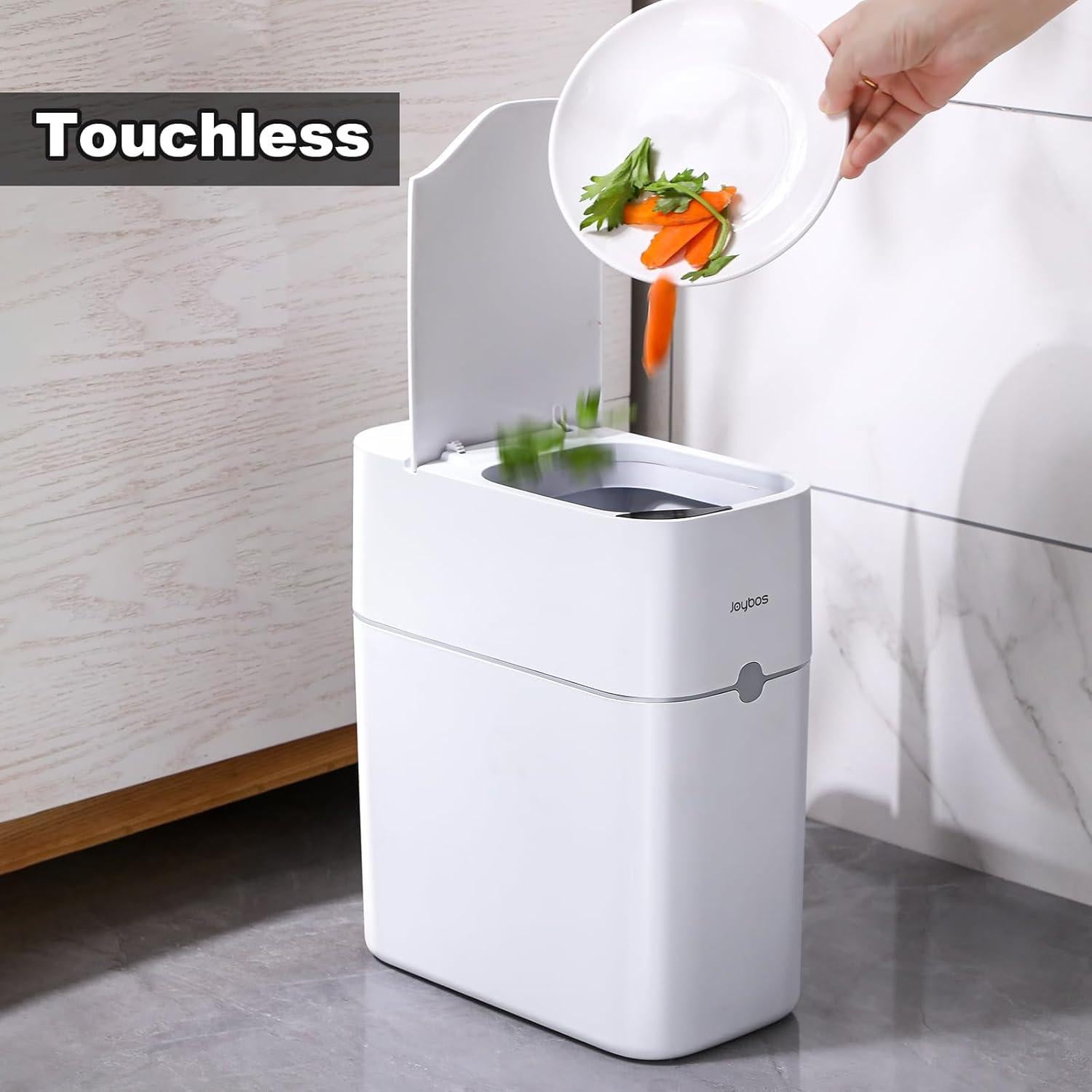 Papelera automática MOPUP 14L con sensor de movimiento blanca