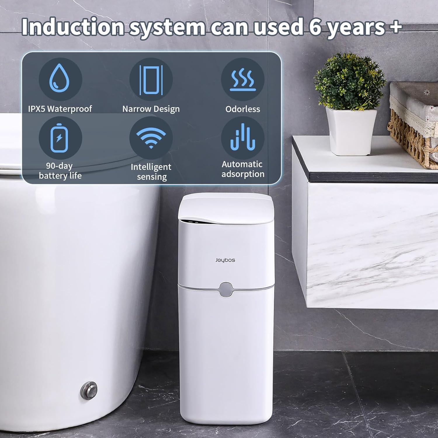 Papelera automática MOPUP 14L con sensor de movimiento blanca