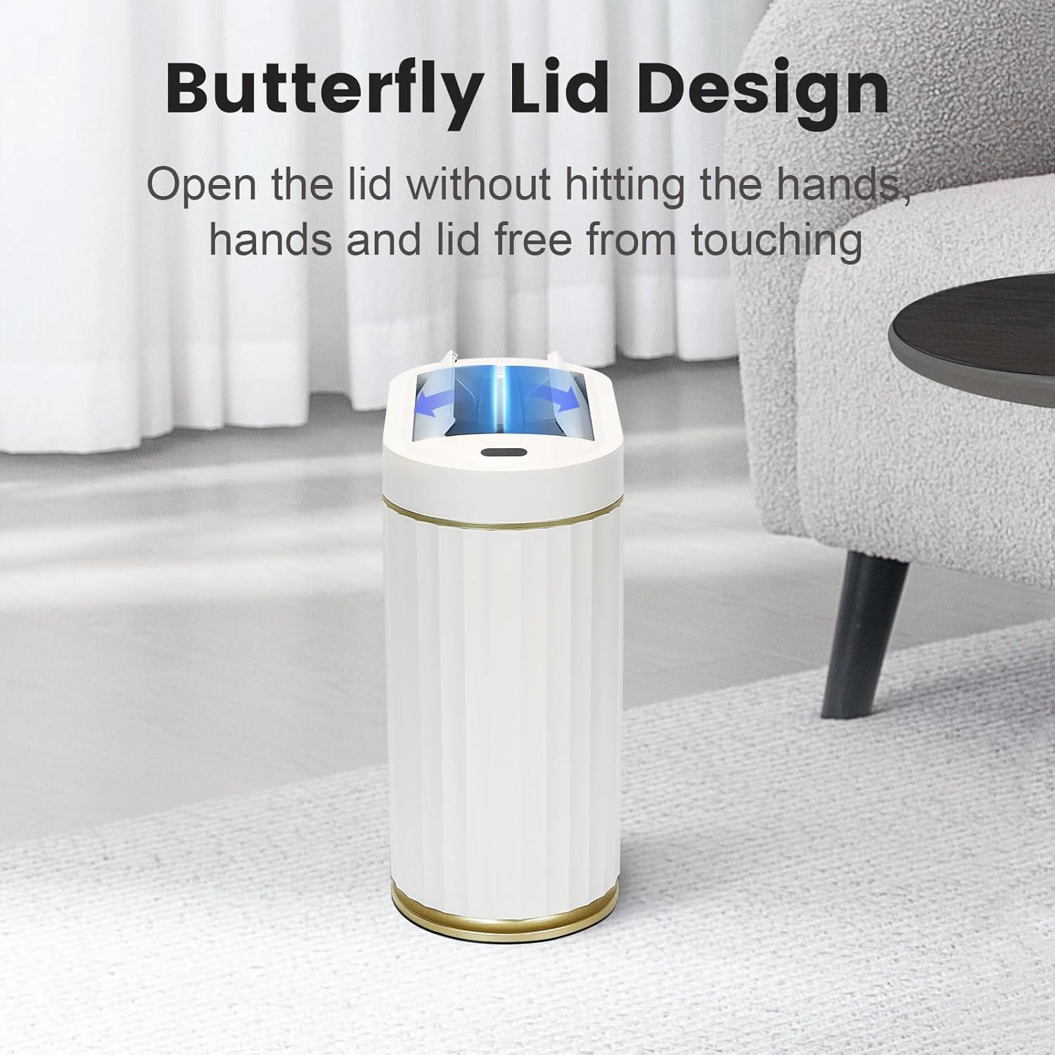 Cesto de Basura Automático Syncvibe 2 Galones Blanco Oro