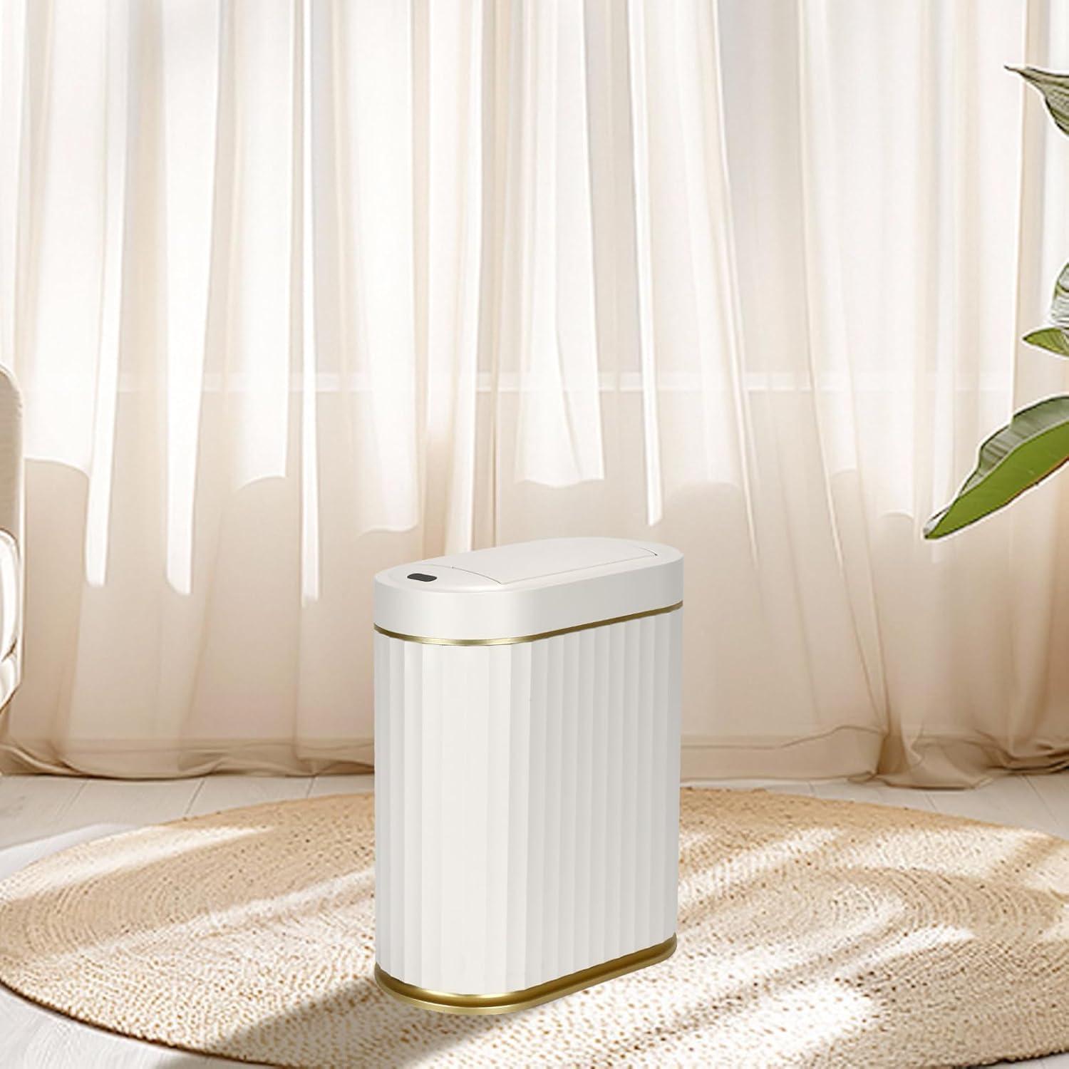 Cesto de Basura Automático Syncvibe 2 Galones Blanco Oro