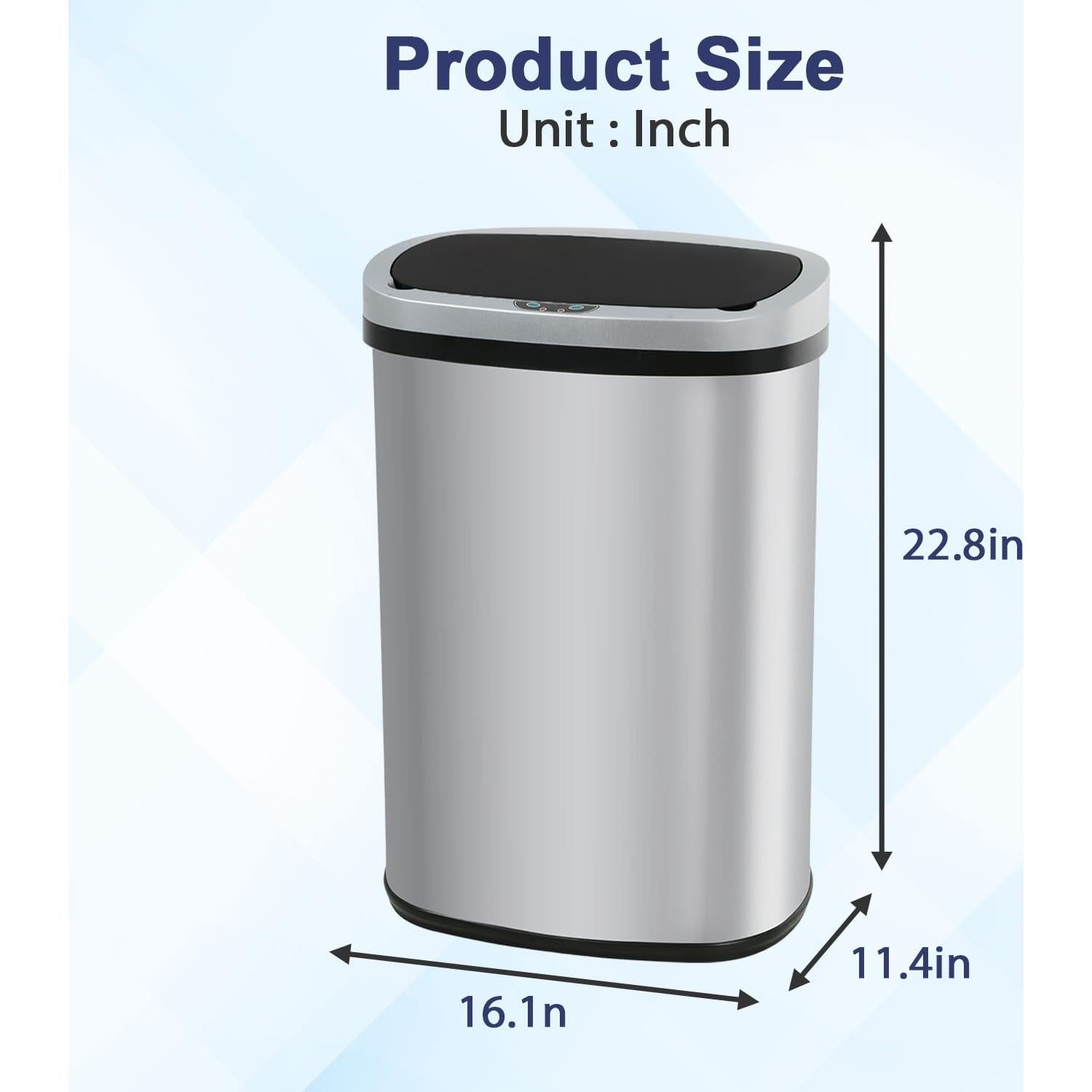 Cubo de Basura Automático NChanmar 50L Acero Inoxidable