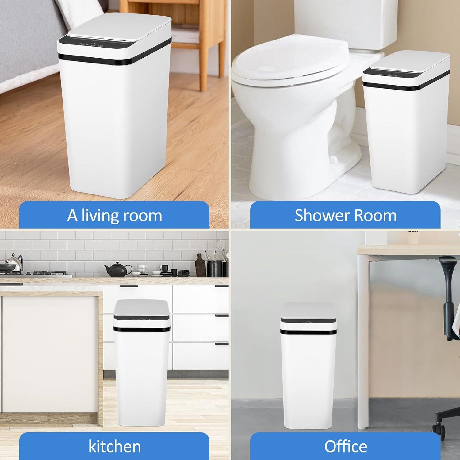 Cubierta de Basura Automática Zhuoquan 23.4x15.7cm Blanca