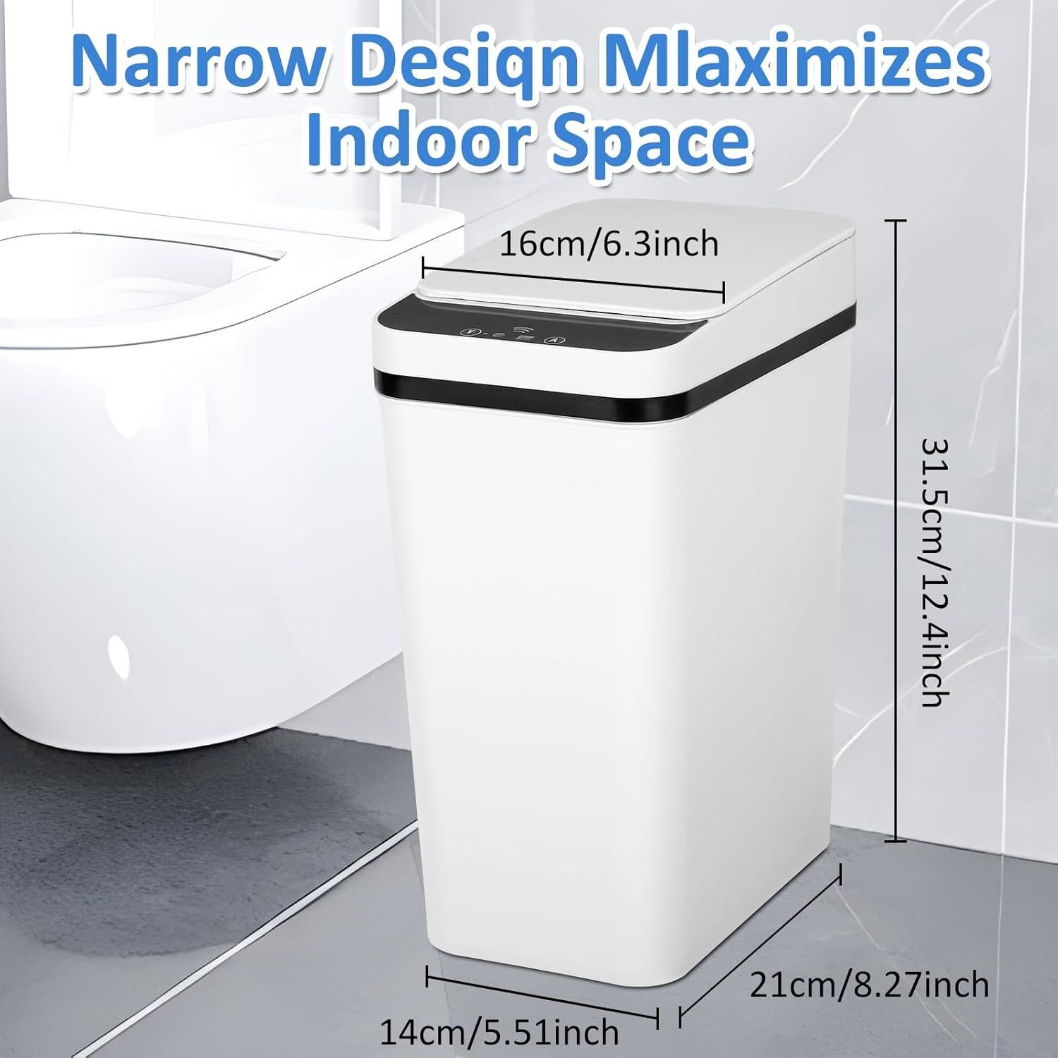 Cubierta de Basura Automática Zhuoquan 23.4x15.7cm Blanca