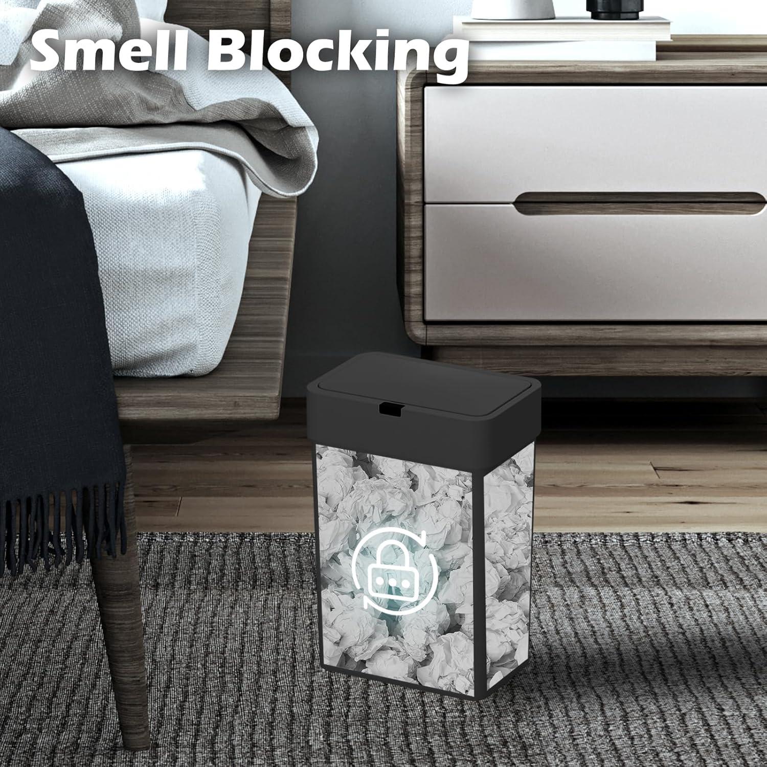 Papelera automática ELPHECO 2 en 1, 9.46L y 15.14L, negra